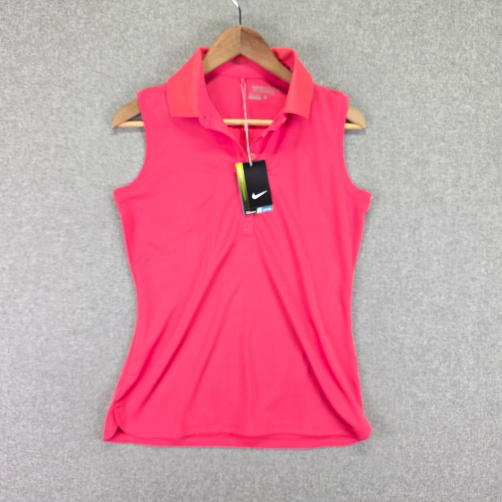 Nike Golf Womens Dri-FIT Sleeveless Polo Shirt Pink 508293-625 Size M NWT